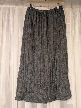Vintage 90s Silver Sparkly Midi Skirt